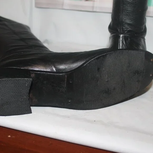 $498 Cole Haan Made in Italy Stretch Leather Tall Knee High Boots Sz 8 - Picture 13 of 13